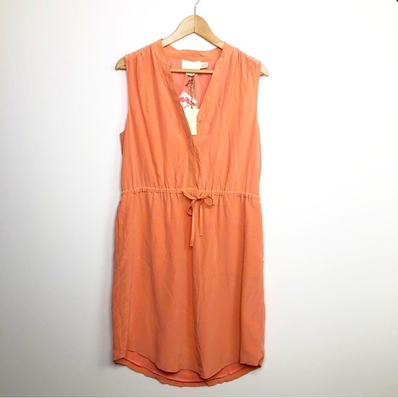CYNTHIA Rowley, peach silk mini dress - Picture 1 of 8